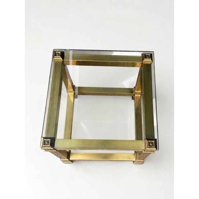 Vintage Mastercraft Brass & Glass Side Tables — Pair For Sale - Image 9 of 9