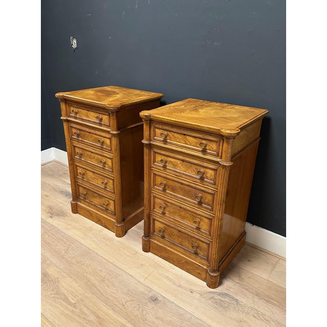 Bedside Tables in Elm, Set of 2 For Sale - Image 14 of 17