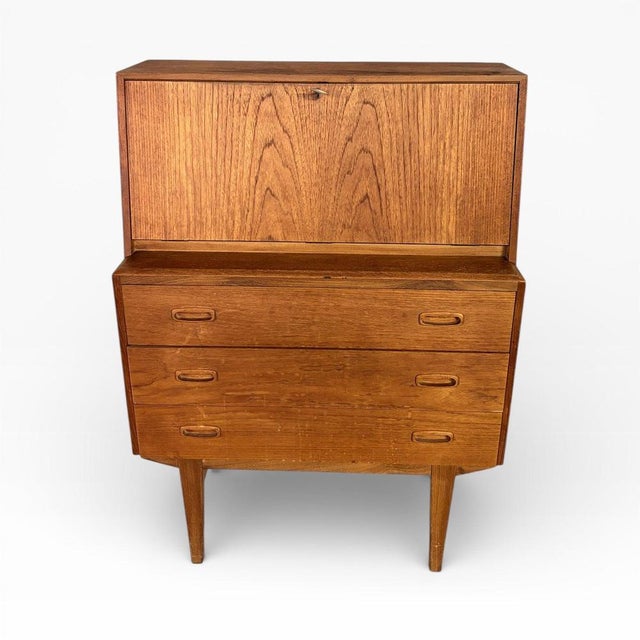 Contemporary Mid-Century Danish Teak Writing Bureau For Sale - Image 3 of 7