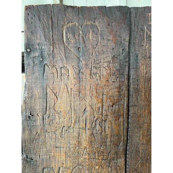 Late 18th Century Welsh Mountain Cottage Grafitti Door For Sale - Image 4 of 10