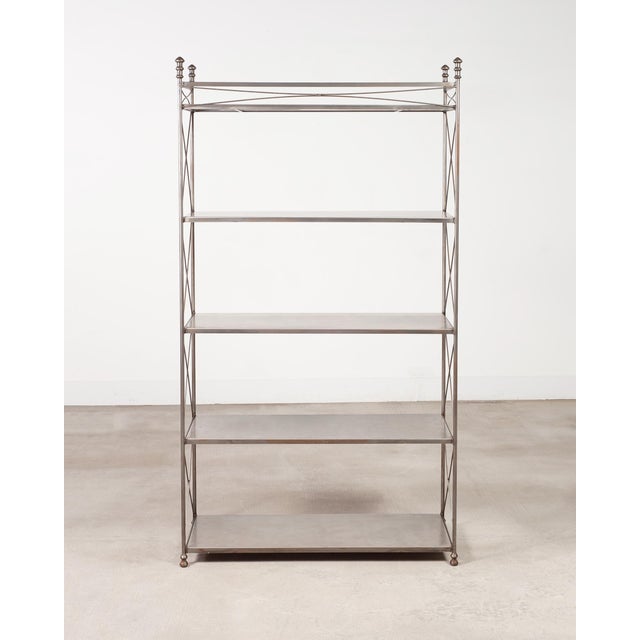 French Neoclassical Style Five Tier Steel Étagère Shelves For Sale - Image 17 of 17