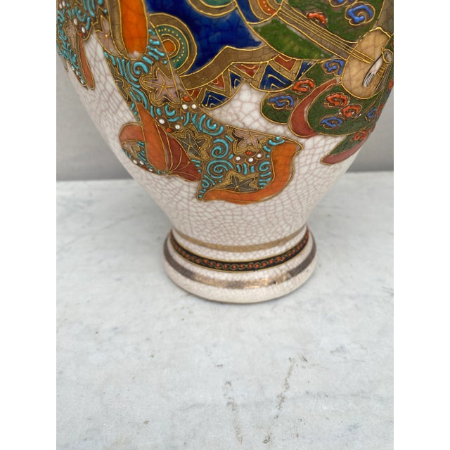 1930s Large Japanese Vase Satsuma Circa 1930 For Sale - Image 5 of 7