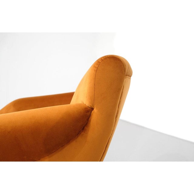 Orange Velvet Armchairs, Italy, 1960s, Set of 2 For Sale - Image 12 of 14