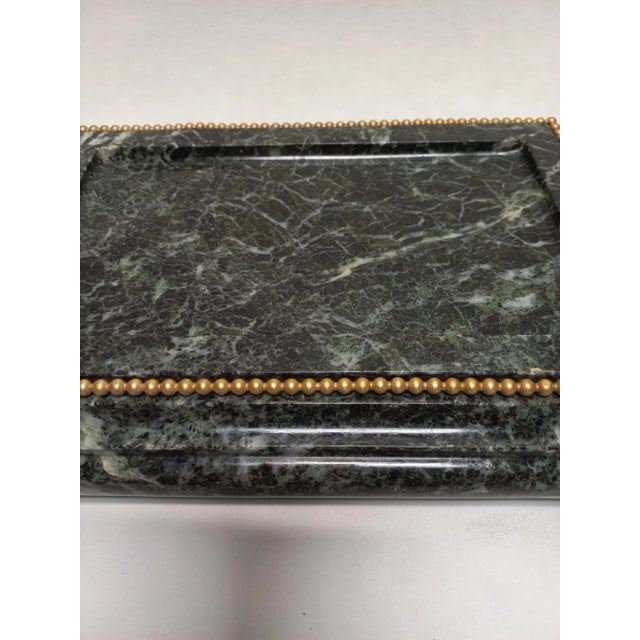 Late 19th Century Inkwell in Gilded Bronze & Green Marble For Sale - Image 6 of 11