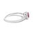 Contemporary 10K White Gold 5X3MM Oval Pink Tourmaline and Diamond Accent Halo Ring (I-J Color, I1-I2 Clarity) - Ring Size 7.5 For Sale - Image 3 of 7