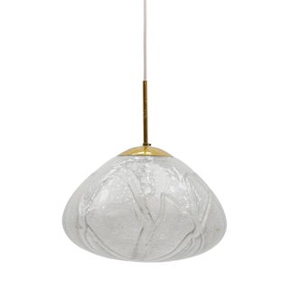 Large Ice Glass Pendant Lamp from Doria Leuchten, Germany, 1960s For Sale