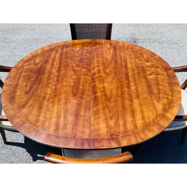 Bring the timeless charm of the 1960s into your home with this exceptional Drexel Heritage Dining Set. Crafted during the...