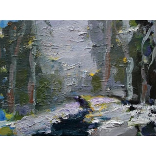 Winter Creek, Impressionist Oil Painting Landscape For Sale