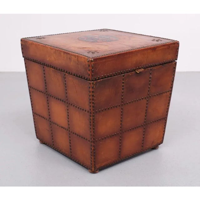 Antique French Leather Embossed Box, 1880 For Sale - Image 7 of 10