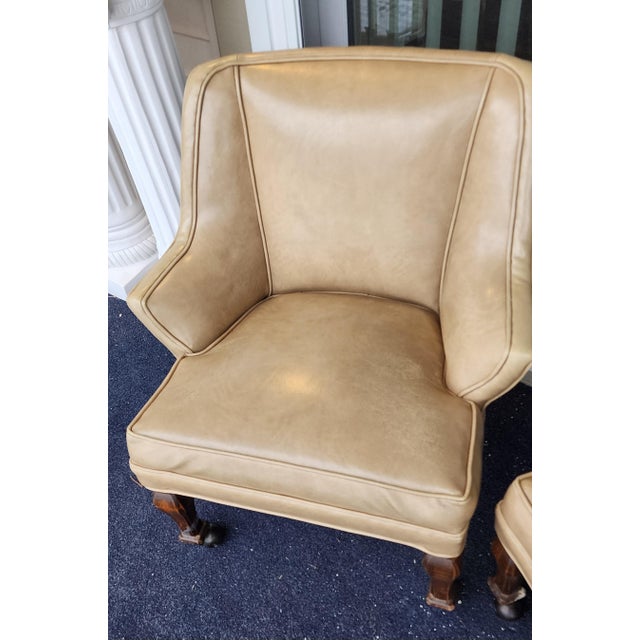 Mid-Century Modern Low Profile Table/Game/Arm Chairs With Brass Casters, 1960s - Set of 2 For Sale In Detroit - Image 6 of 8