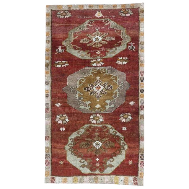 Vintage Turkish Oushak Rug - 06′00 × 10′07 For Sale
