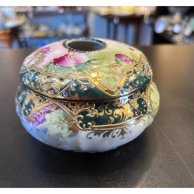 This is a gorgeous hair receiver! The colors and details are just stunning. It is unmarked, so the age and origin is...