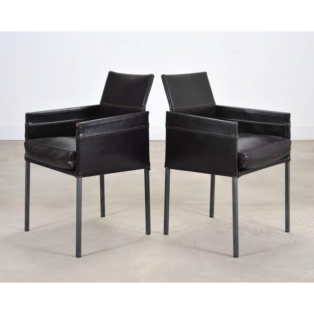 Set of Twelve Karl Friedrich Forster Texas Leather Dining Armchairs For Sale In Sacramento - Image 6 of 18