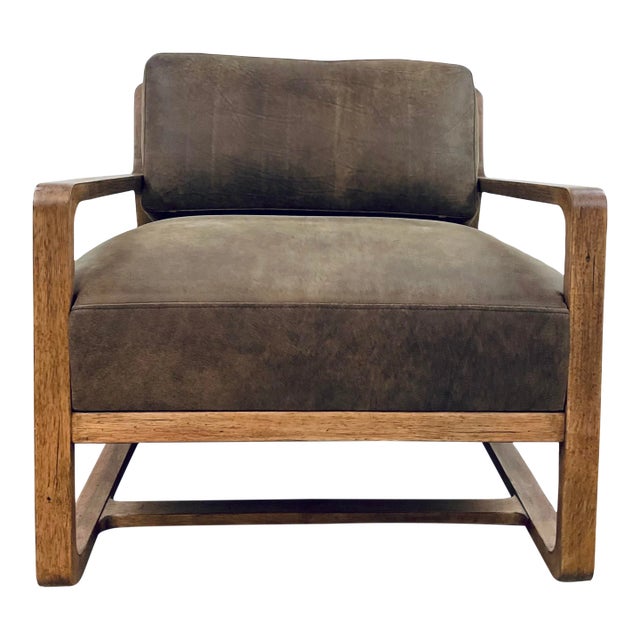 Hooker Modern Brown Aniline Leather Moraine Accent Chair For Sale