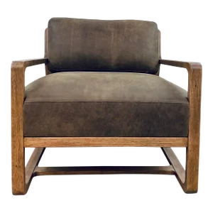 Hooker Modern Brown Aniline Leather Moraine Accent Chair