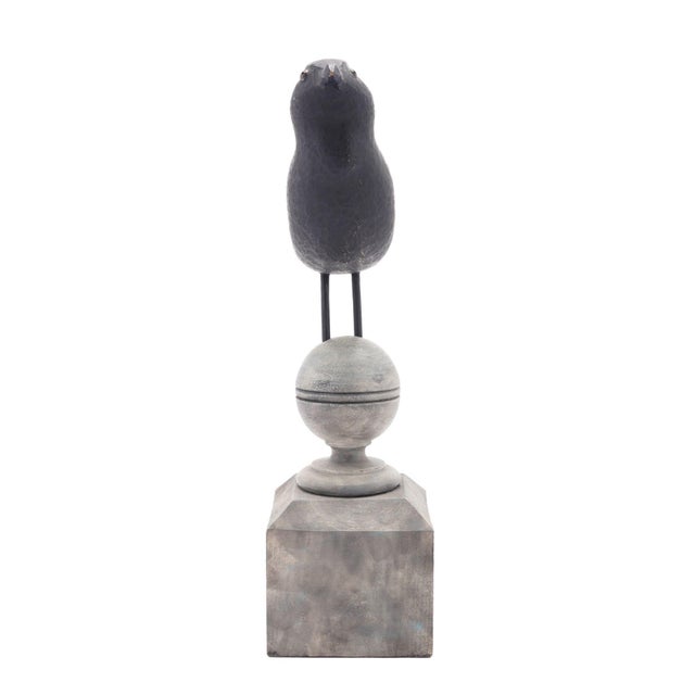 American American Carved & Painted Confidence Crow Decoy, C. 1900-25 For Sale - Image 3 of 11