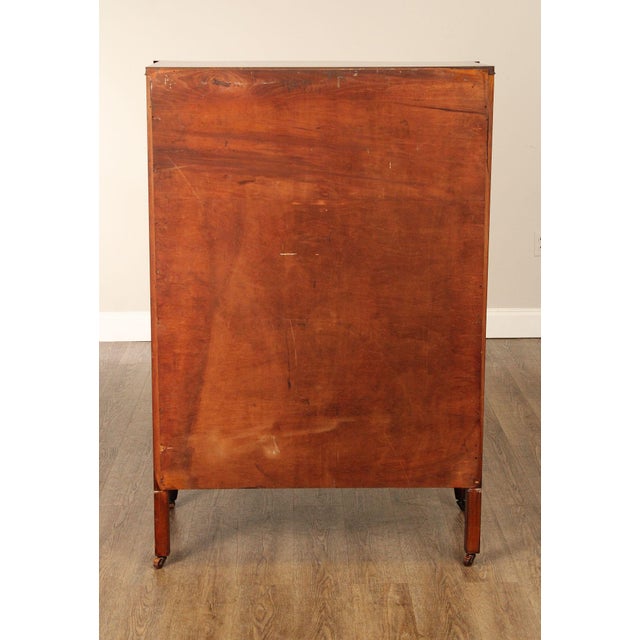 1940's Vintage Regency Style Mahogany Tall Chest For Sale - Image 13 of 18