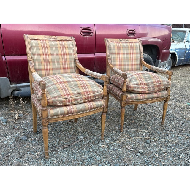 Pair of Mid 20th Century of French Directoire Style Arm Chairs For Sale - Image 12 of 12