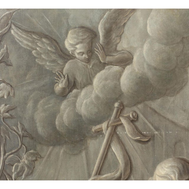 18th Century Jacob De Wit Attr. "Agnus Dei en Grisaille" Oil For Sale - Image 5 of 6