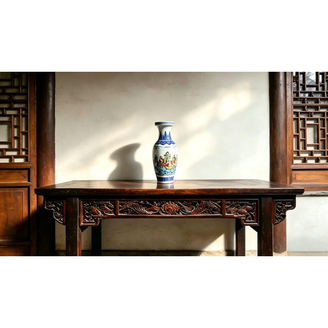 Chinese Ceramic Vase,Famille Rose Porcelain Vase Hand Painted Figures Story Pattern For Sale - Image 4 of 11