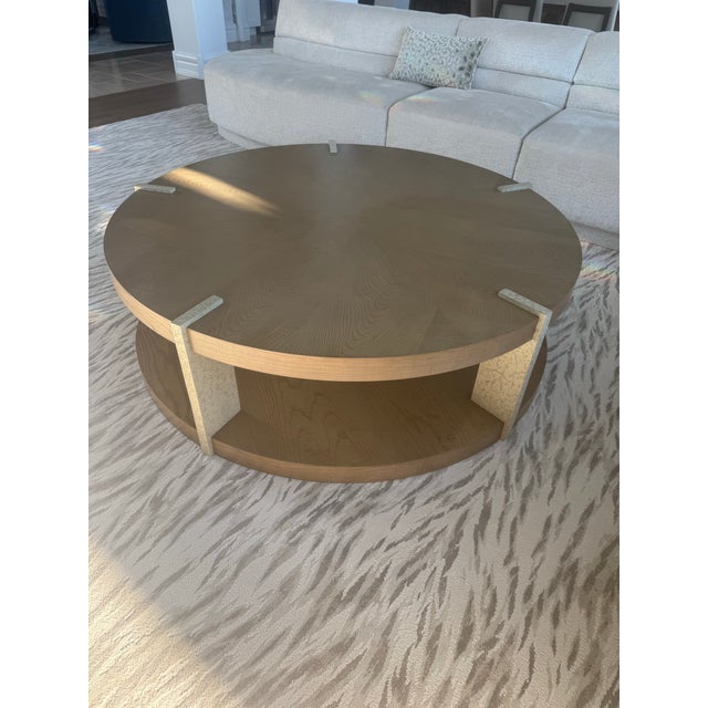 2020s Theodore Alexander Solid Wood Round Coffee Table For Sale - Image 5 of 9
