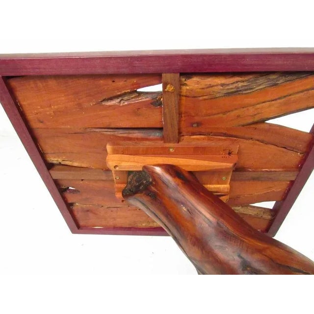 Brown Late 20th Century Studio Made Sculptural Root End Table For Sale - Image 8 of 10