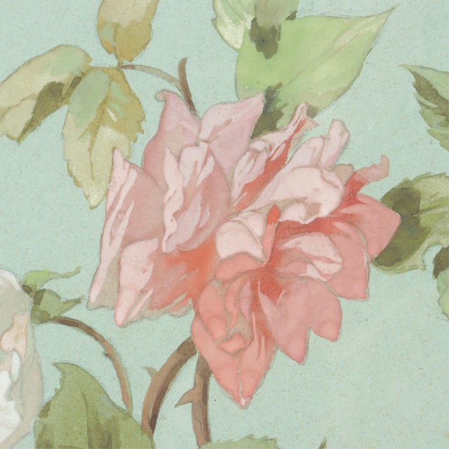 Antique 19th Century American Floral Botanical Watercolor Study of a Rose and Butterfly Signed Copely in Gilt Frame For Sale - Image 4 of 10