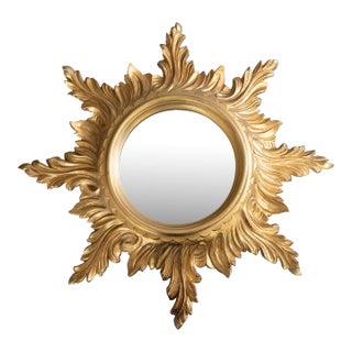 Vintage Italian Gilt Sunburst Mirror For Sale