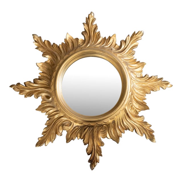 Vintage Italian Gilt Sunburst Mirror For Sale