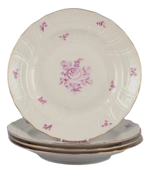 Mid 20th Century Dinner Plates from Herend, Hungary, Set of 4