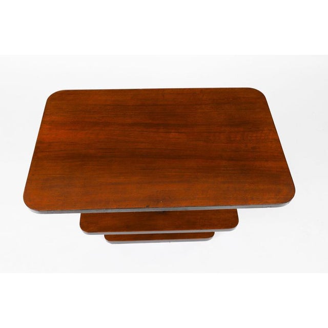 1920s Antique Art Deco Tiered Walnut Coffee Table, 1920s For Sale - Image 5 of 9