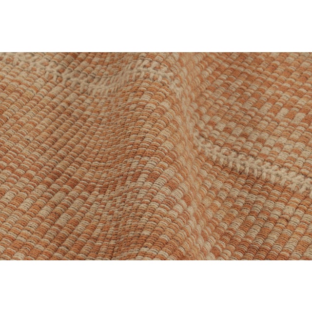 Textile Rug & Kilim's Accent Kilim, Beige With Orange Textural Stripes For Sale - Image 7 of 8