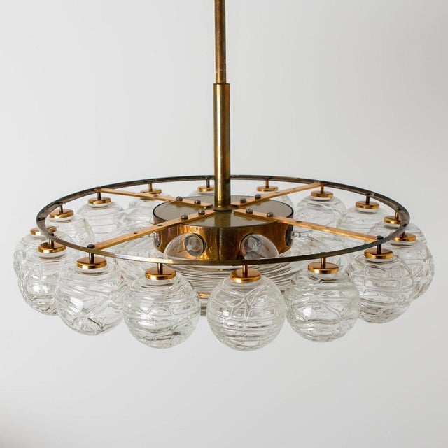 Globe Lights Wave Glass Chandelier attributed to Doria Leuchten, 1965 For Sale - Image 6 of 16
