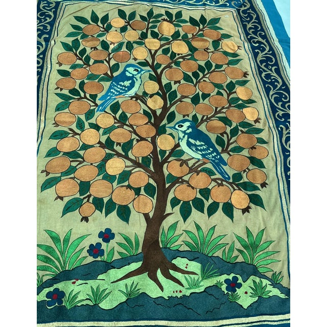 Vintage Boho Silk Wall Hanging, 1980s For Sale - Image 3 of 5