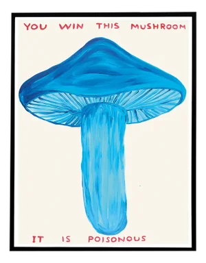 David Shrigley, You Win This Mushroom, 2020, Lithograph Poster, Framed