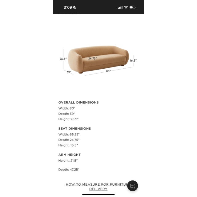 Contemporary Cb2 Boucle Sofa For Sale - Image 3 of 6