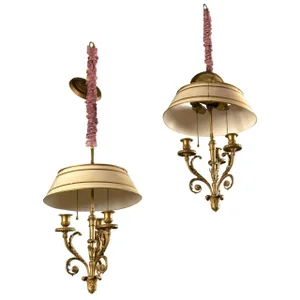 Bronze Dore Louis XV Style Chandeliers - Pair