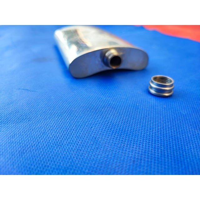 Art Deco Brass-Plated Heraldic Hip Flask, 1920s For Sale - Image 4 of 8