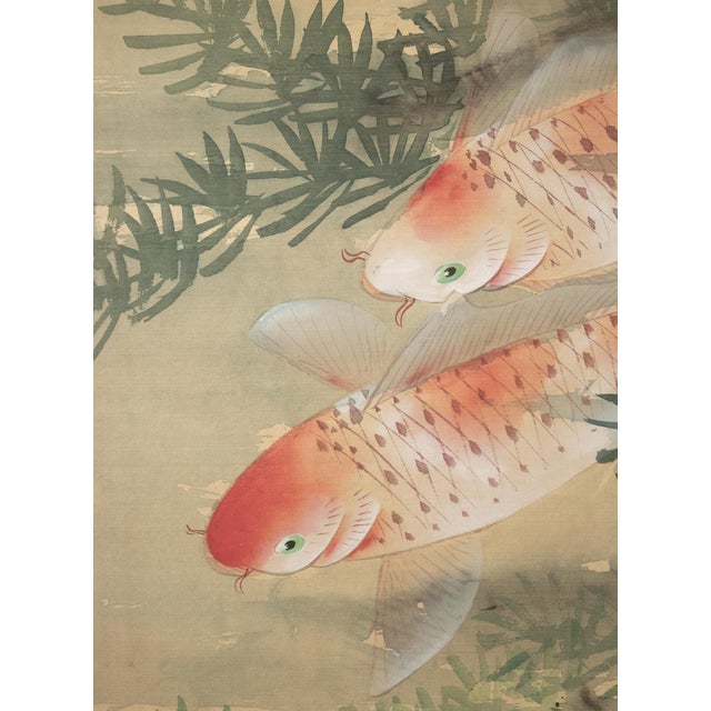 1970s Chinese Painted Screen "Carps" For Sale - Image 12 of 18