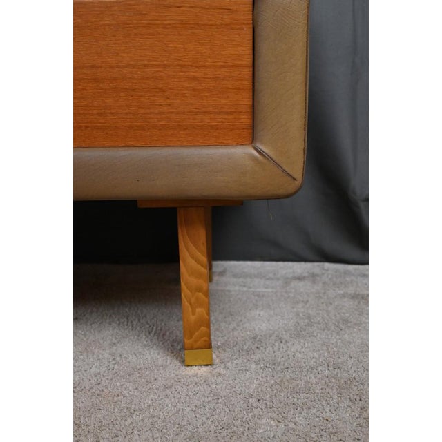 Teak and Nubuck Dressing Table attributed to R. Landault, 1970, Set of 3 For Sale - Image 9 of 18