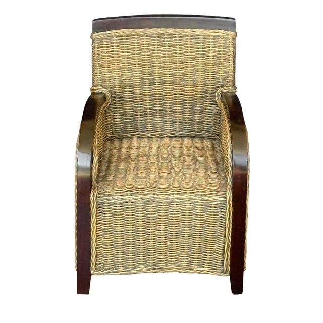 French Provincial Child's Woven Wicker Lounge Chair From France For Sale - Image 3 of 11