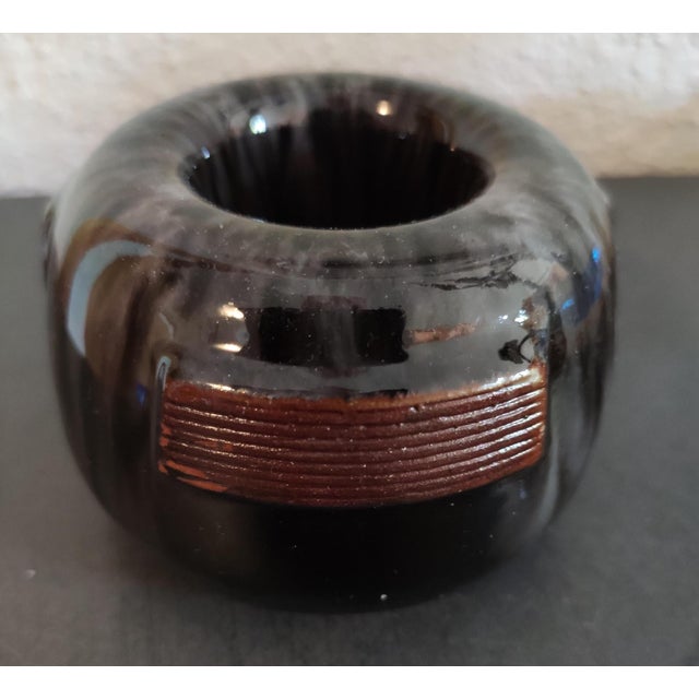 Ceramic German Art Nouveau Studio Ceramic Candleholder by Theodor Keerl, 1890s For Sale - Image 7 of 7