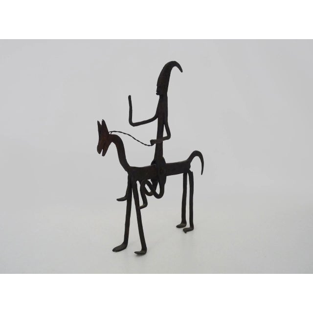 Dogon Horseman Sculpture in Wrought Iron, Mali, 1960s For Sale - Image 3 of 9