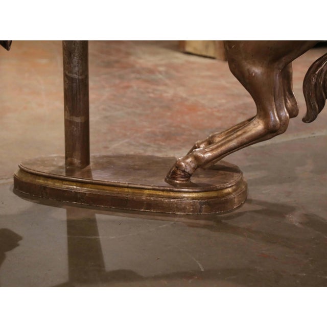 Late 19th Century French Carved Wood Silvered Carousel Horse Sculpture For Sale - Image 11 of 12