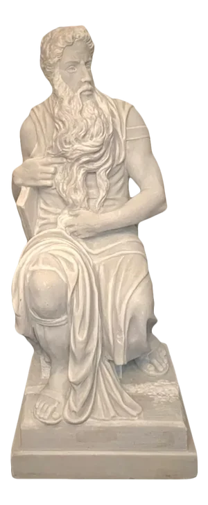 Hand Carved Marble Sculpture of Moses After Michelangelo