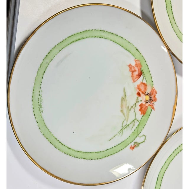 Handpainted Botanical Plates- Set of Eight For Sale - Image 4 of 12