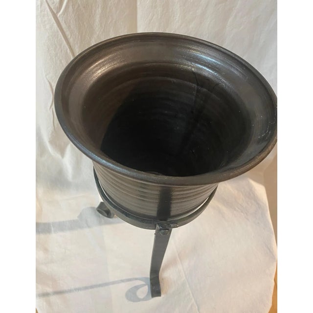 Traditional Cachepot Brown Planter Vintage Showroom Sample For Sale - Image 3 of 8