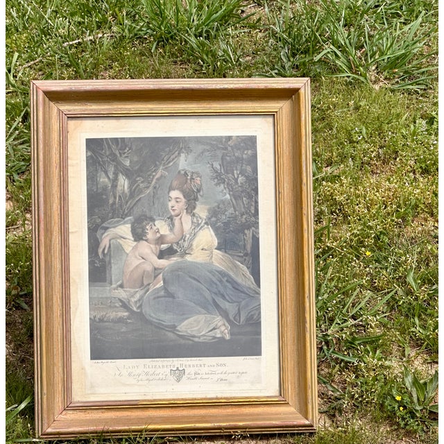 Antique Framed Mezzotint Lady Elizabeth Herbert & Son For Sale - Image 17 of 17
