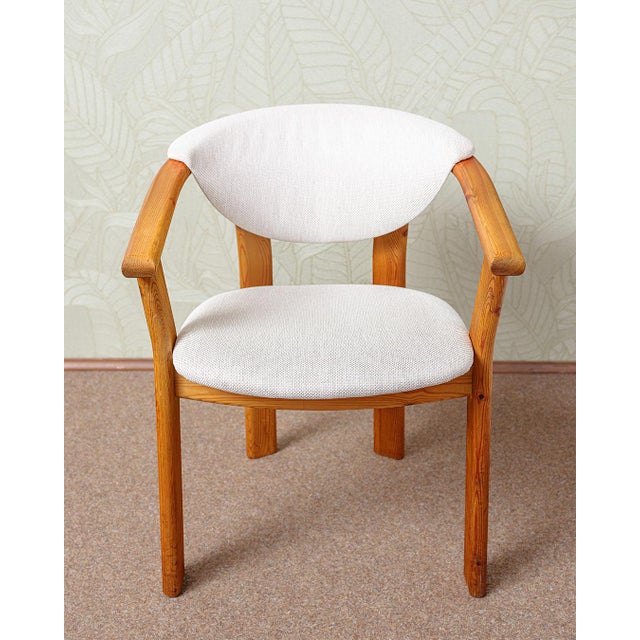 Mid-Century Modern Vintage Dining Chairs in Pine, 1980s, Set of 4 For Sale - Image 3 of 9