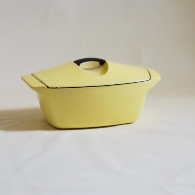 Yellow Enameled Cast Iron Casserole by Raymond Loewy for Le Creuset, 1950s For Sale - Image 11 of 11